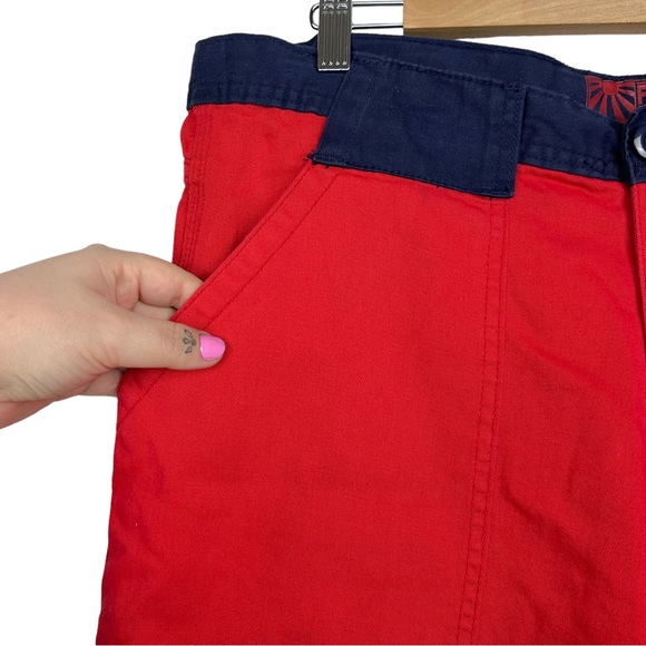 Prpgnda Vintage 90’s Play To Live Red Cotton Cargo Shorts 34 - Picture 3 of 9